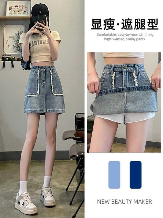 Denim Short Skort for Women
