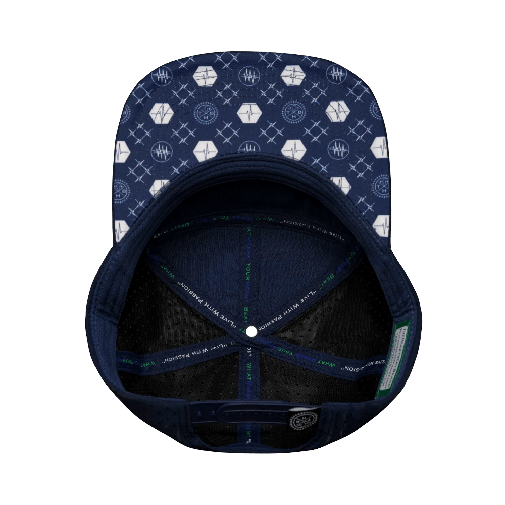 Pickleball Hat - Flat Bill - Navy / Gray / White - Laser Mesh