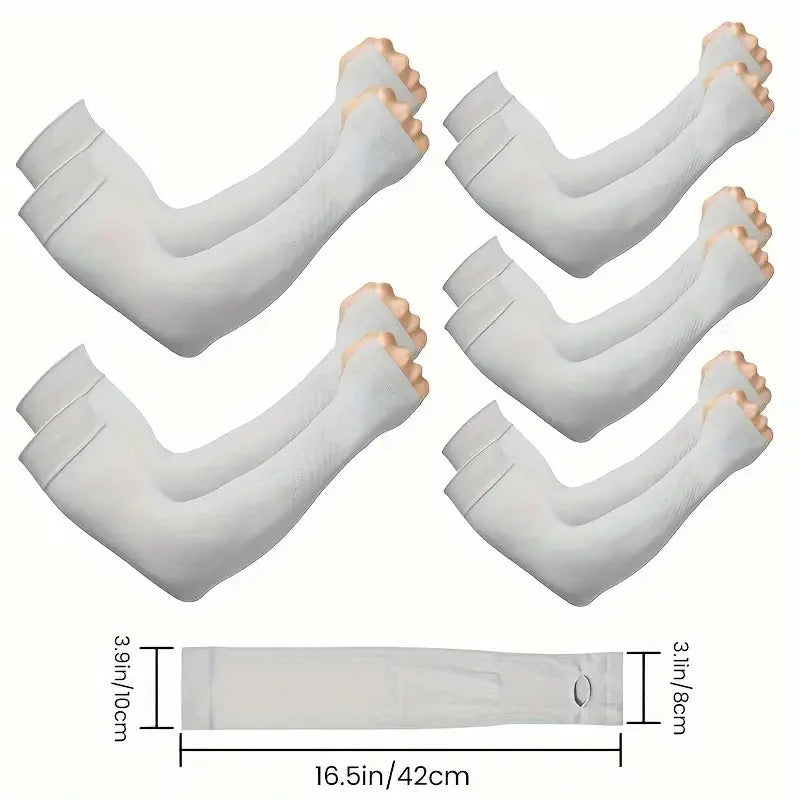 Ice Silk Sun Protection Arm Sleeves, UV Resistant
