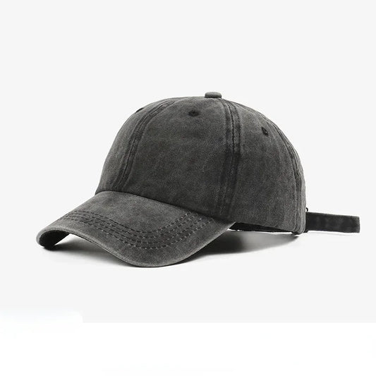 Solid Washed Denim Baseball Cap