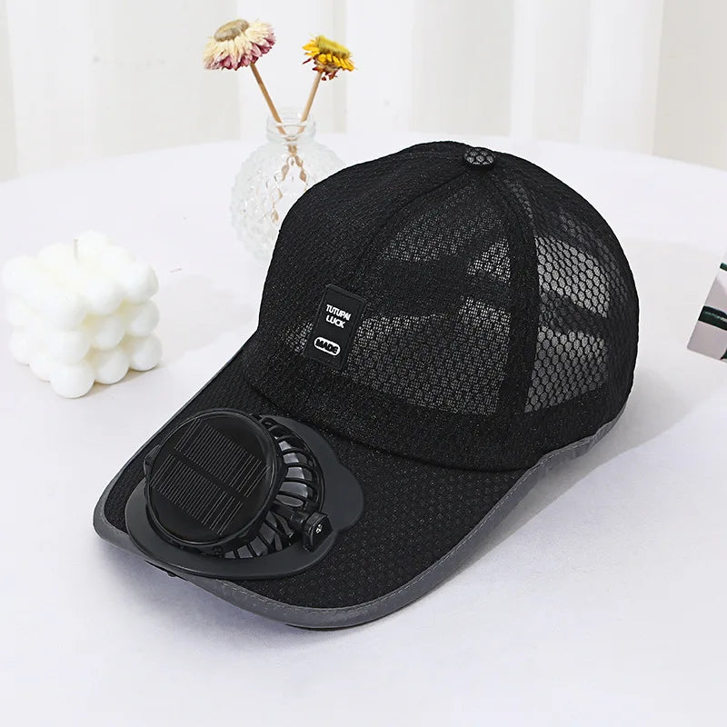 Solar Powered Cap with Fan