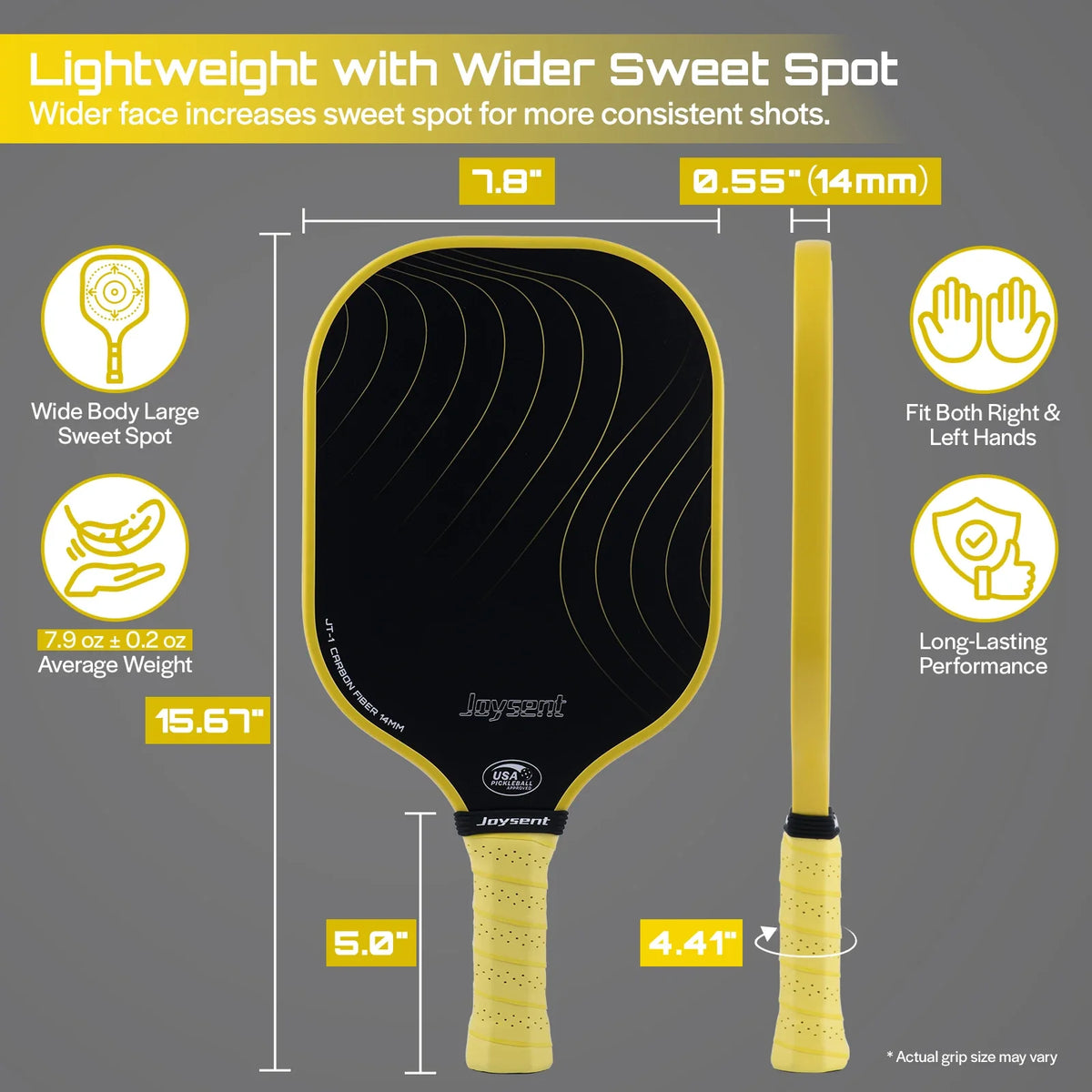 Pickleball Paddle USAPA Approved T300 Carbon Fiber