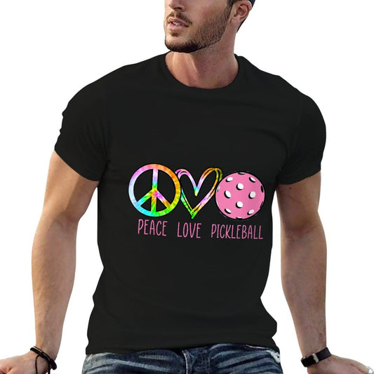 Womens Girls Pickleballs Retired Ladies Peace Love Pickleball Heathered Texture T-Shirt