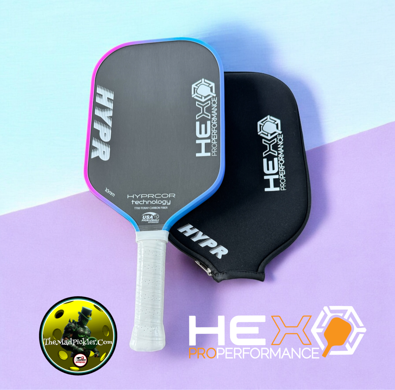 Hex Pro Performance HYPR 16 MM Pickleball Paddle W/ Cover