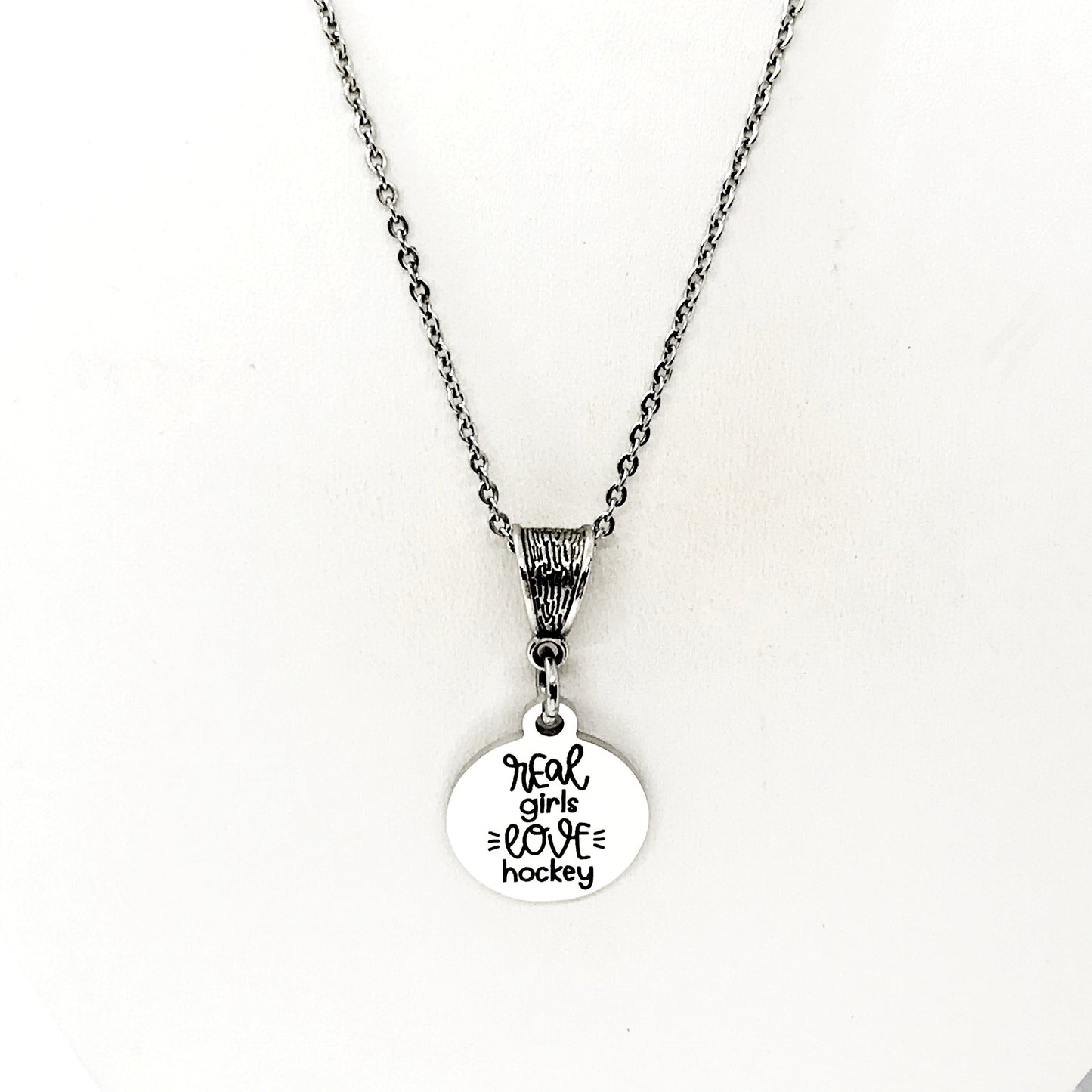 Real Girls Love Hockey Necklace