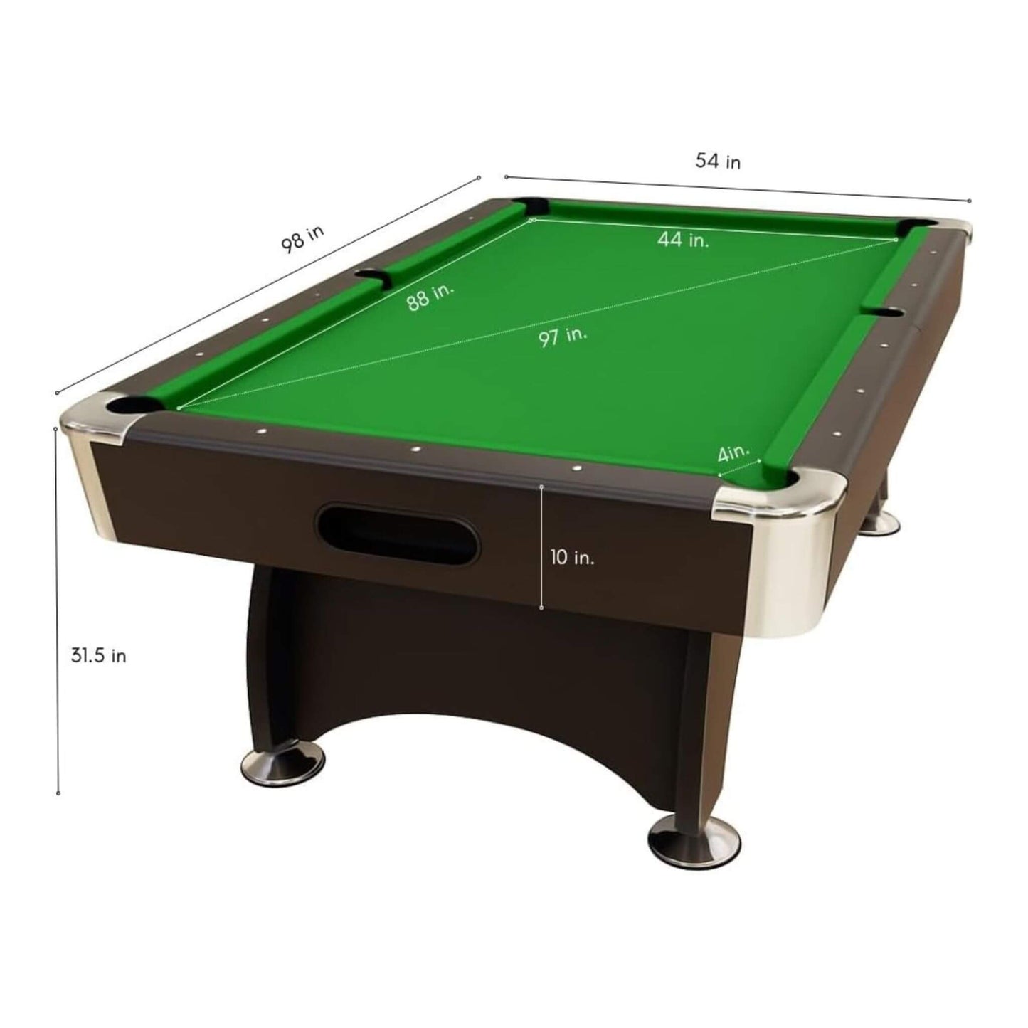 8 FT Modern Green Felt Pool Table