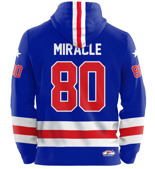 USA Hockey Miracle On Ice 1980 Authentic Royal Blue Adult Hoodie