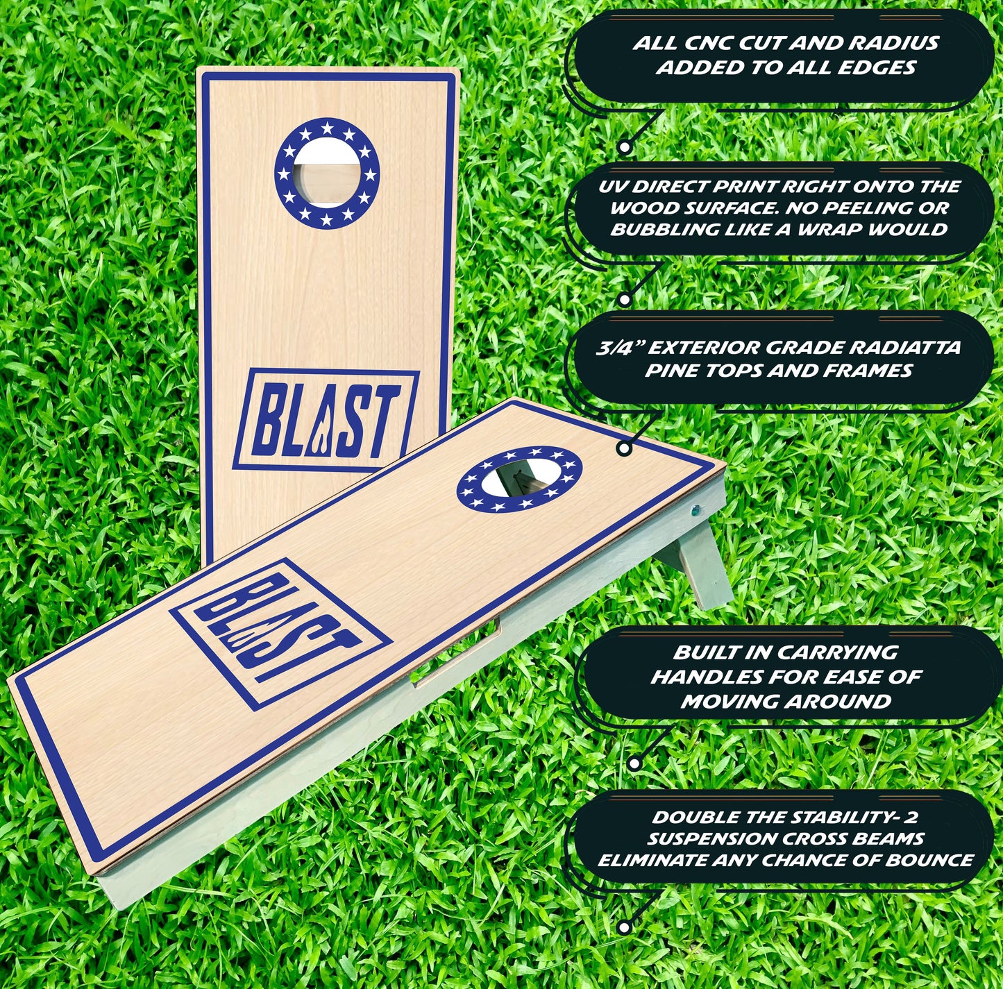 Mix Detroit Football/Baseball Cornhole Boards, Motor City Sports Lion and Tiger Fan