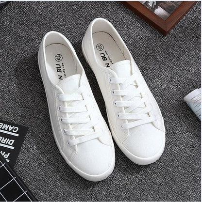 White Canvas Women's Tennis Shoes