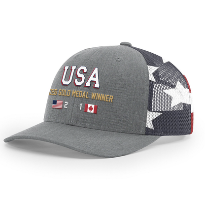 USA 2026 Hockey Gold Medal Winner - American Flag Hat
