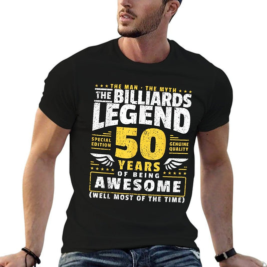 50th Birthday Billiards Player T=Shirt