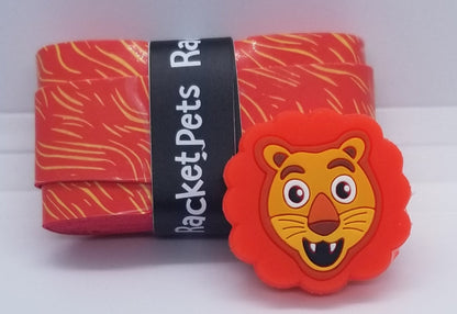 Lion Orange  Tennis Overgrip Tape And Matching Shock Absorbing Dampener