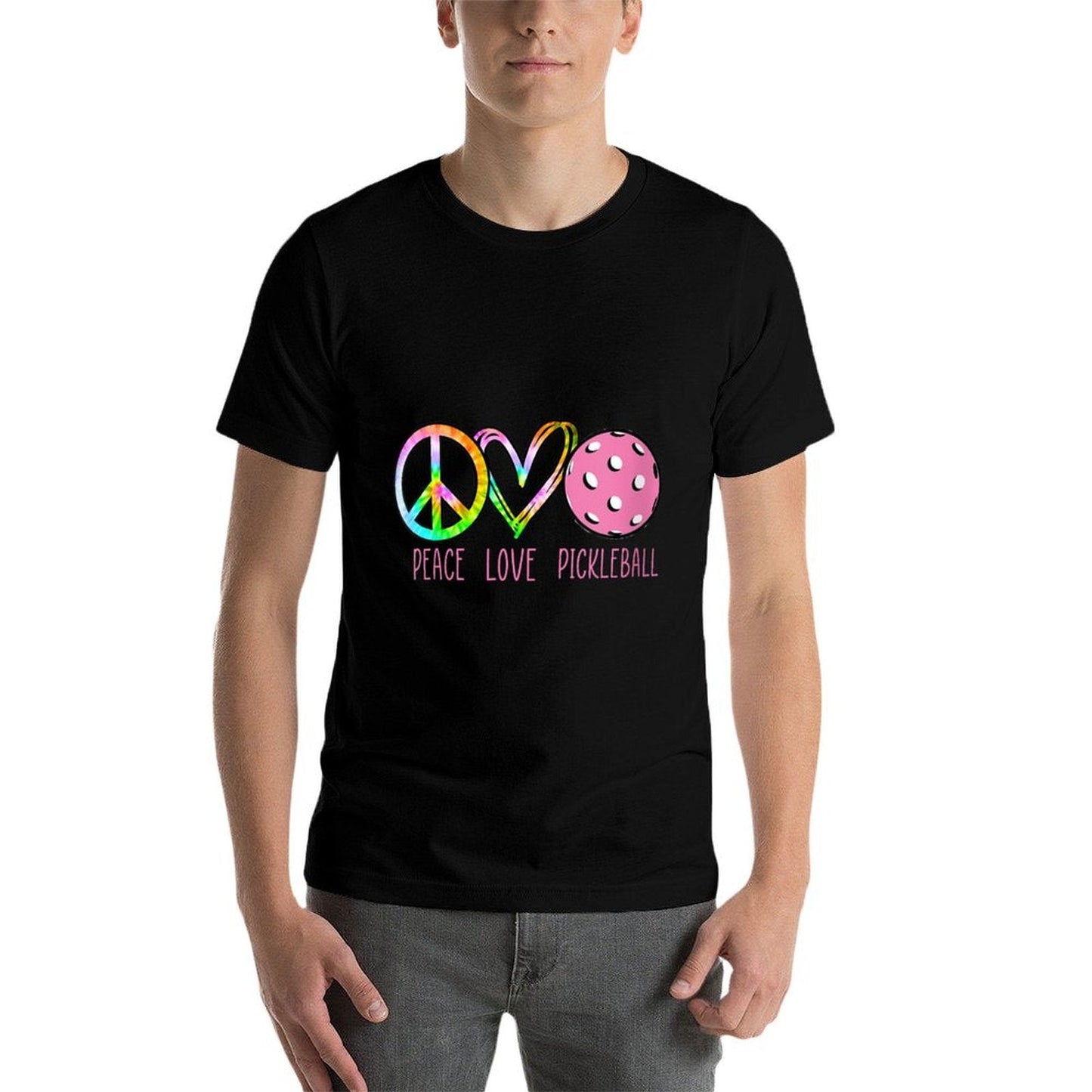 Womens Girls Pickleballs Retired Ladies Peace Love Pickleball  Heathered Texture T-Shirt