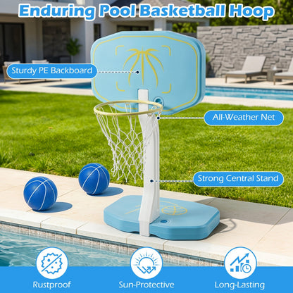 Pool Basketball Hoop and Volleyball Net 2-in-1 Combo Set