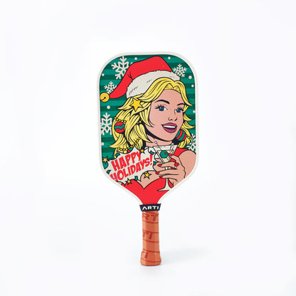 Kristen & Kristy "Happy Holidays" Pickleball Paddle - USAPAl Approved