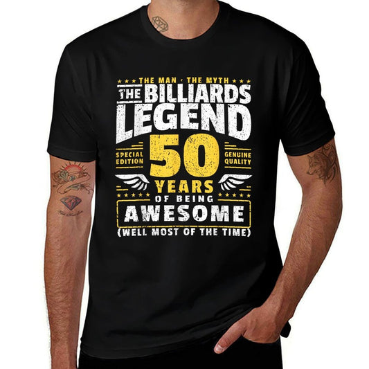 50th Birthday Billiards Player T=Shirt