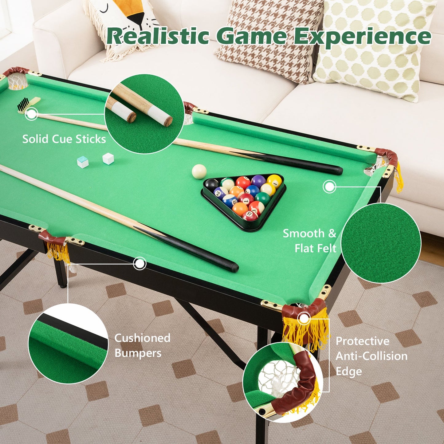 47 Inch Folding Billiard Table