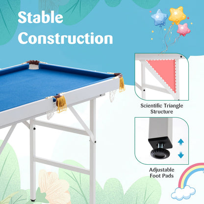 47 Inch Folding Billiard Table with Cues. Brush, and Chalk