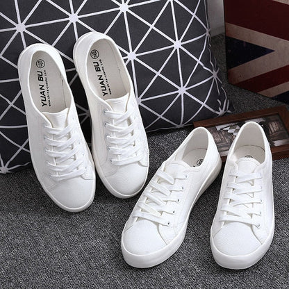 White Canvas Women's Tennis Shoes