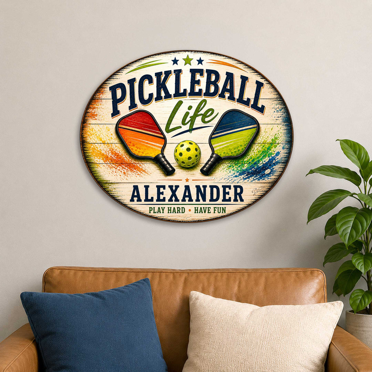 Personalized Pickleball Life Wall Decor – Custom Pickleball Name Sign – 22x18 Sports Wall Art by G.Debrekht - 8652879H
