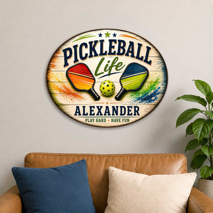 Personalized Pickleball Life Wall Decor – Custom Pickleball Name Sign – 22x18 Sports Wall Art by G.Debrekht - 8652879H