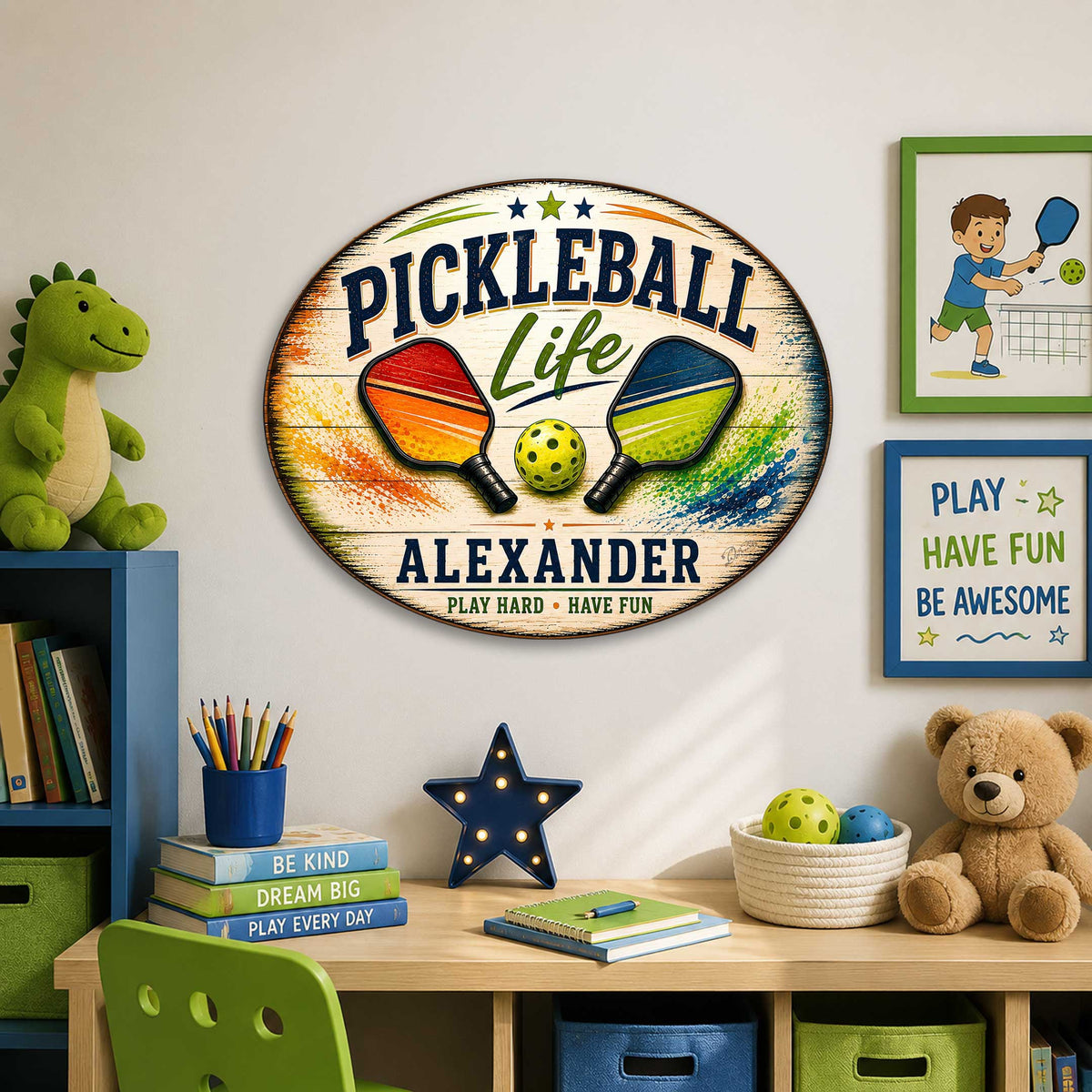 Personalized Pickleball Life Wall Decor – Custom Pickleball Name Sign – 22x18 Sports Wall Art by G.Debrekht - 8652879H