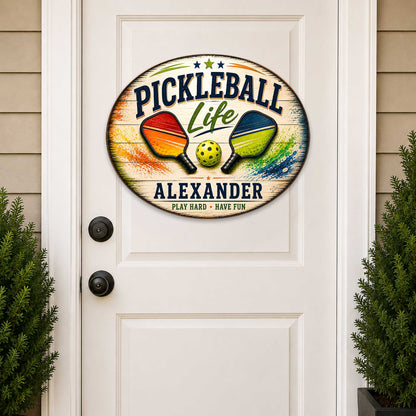 Personalized Pickleball Life Wall Decor – Custom Pickleball Name Sign – 22x18 Sports Wall Art by G.Debrekht - 8652879H
