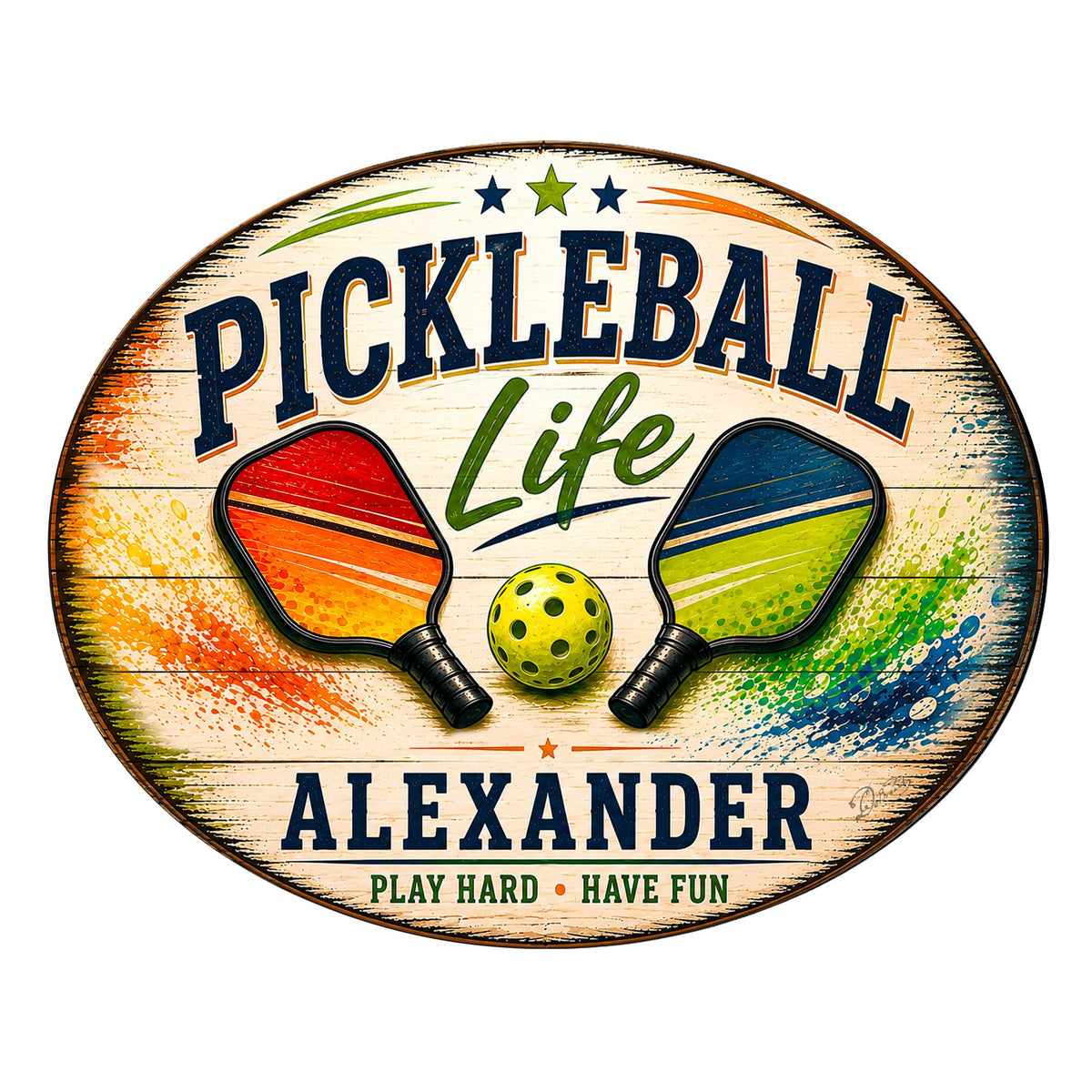 Personalized Pickleball Life Wall Decor – Custom Pickleball Name Sign – 22x18 Sports Wall Art by G.Debrekht - 8652879H