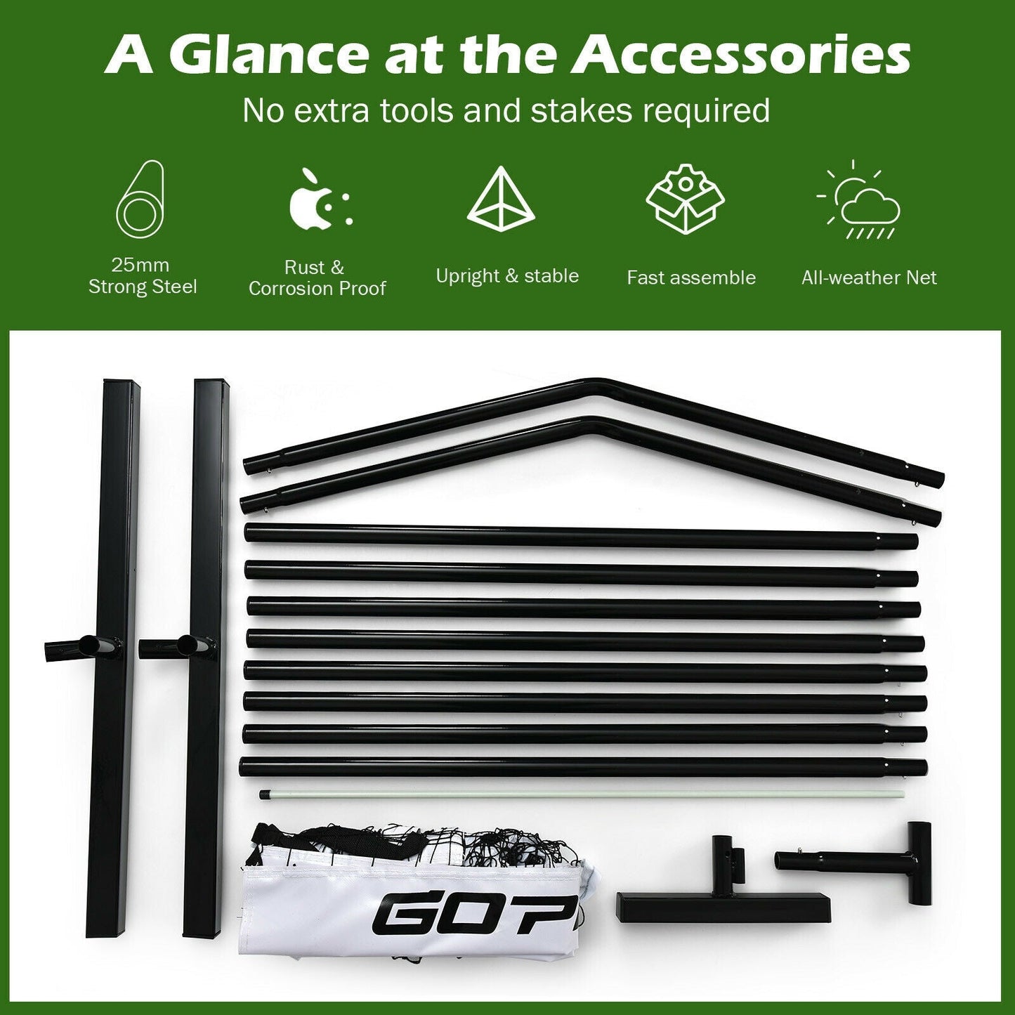 22 Feet Portable Pickleball Net Set System with Carry Bag