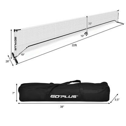22 Feet Portable Pickleball Net Set System with Carry Bag