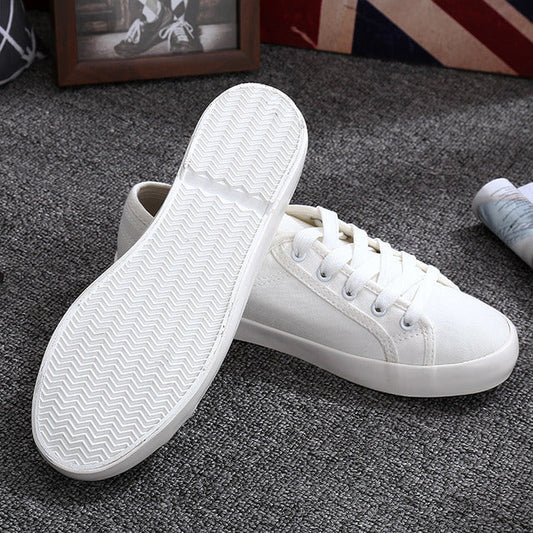 White Canvas Women's Tennis Shoes