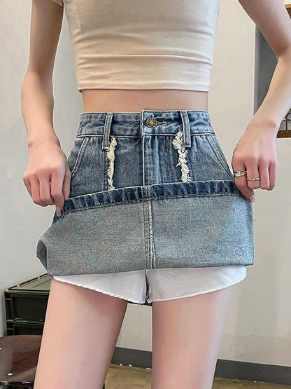 Denim Short Skort for Women