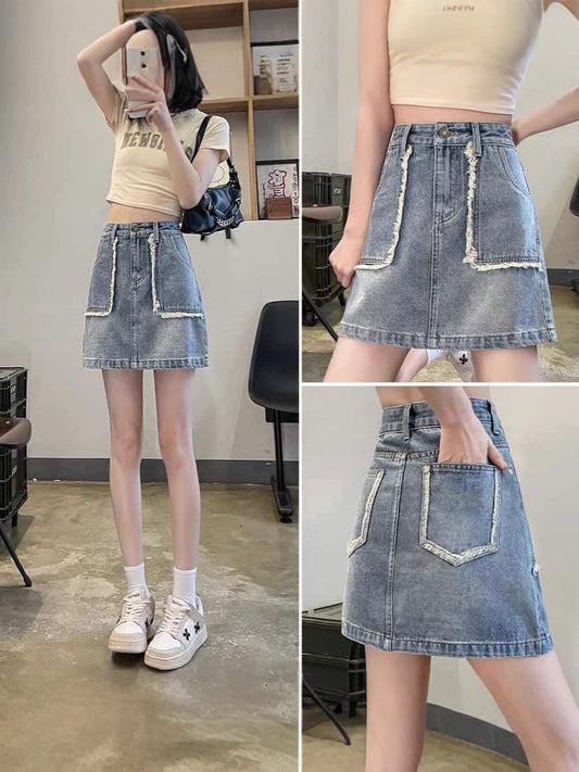 Denim Short Skort for Women