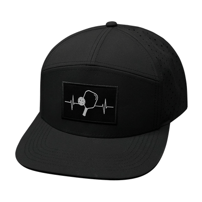 Pickleball Hat - Flat Bill  - Black - Laser Mesh