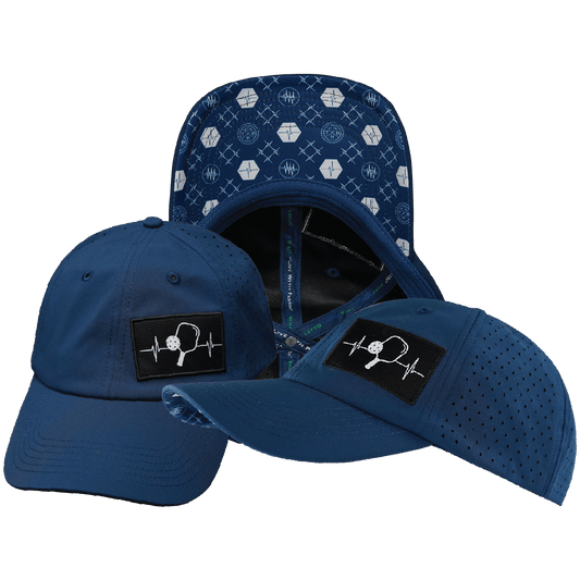 Pickleball Hat - Dad Hat - Navy - Laser Mesh