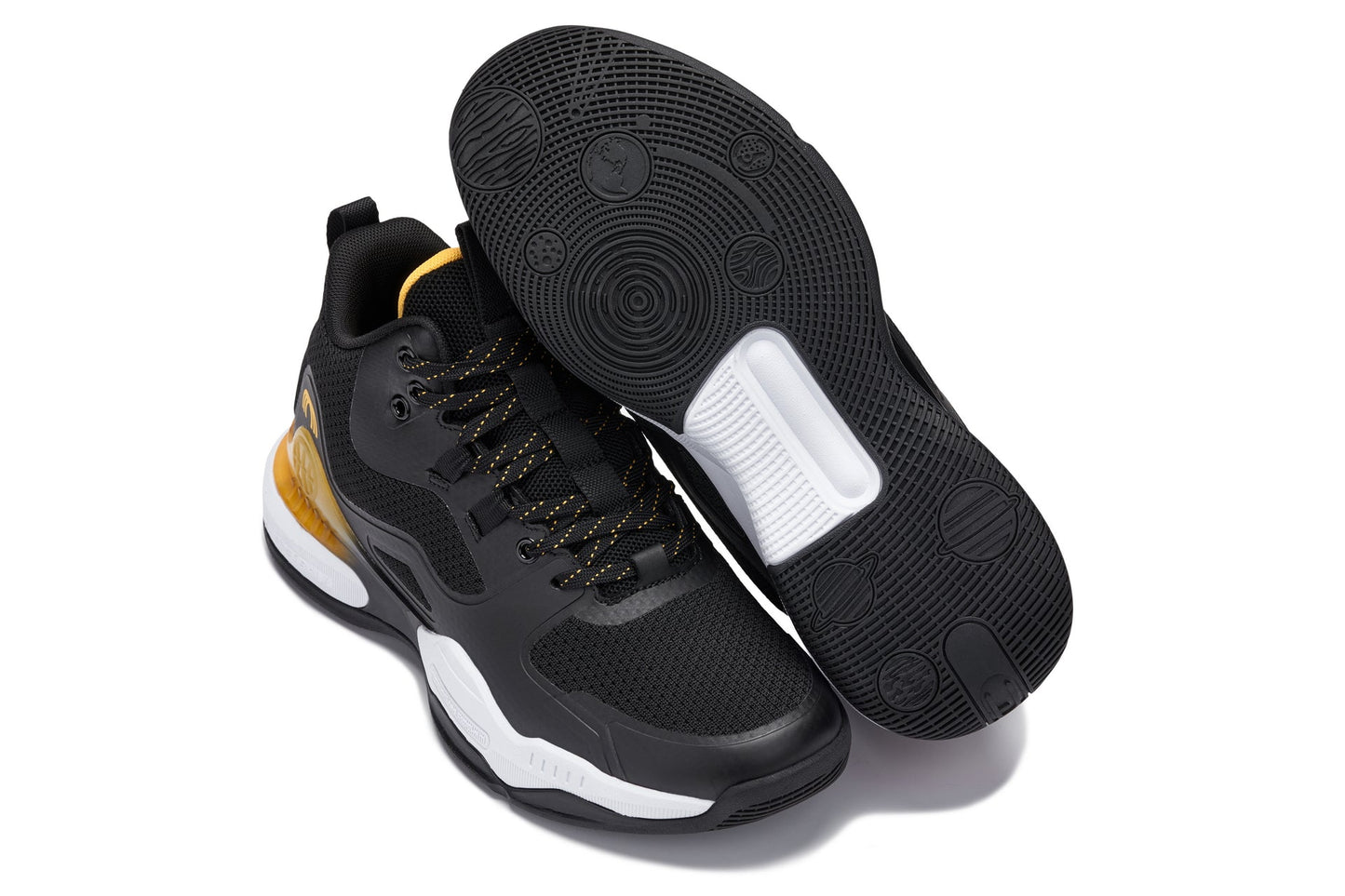 (Black/Orange) - Basketball High-Top Sneakers