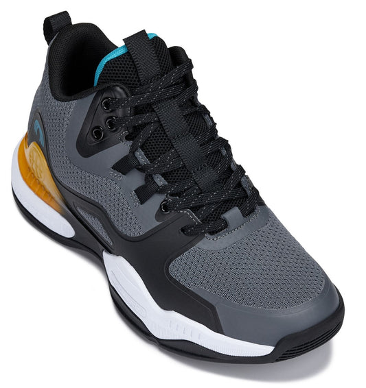 (Gray/Orange) - Basketball High-Top Sneakers