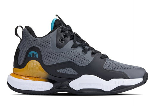 (Gray/Orange) - Basketball High-Top Sneakers