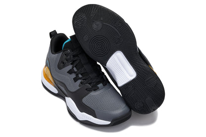 (Gray/Orange) - Basketball High-Top Sneakers