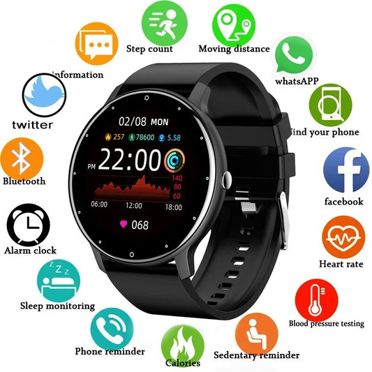 LIGE Smart Watch Women Men Full Touch Screen Bluetooth 5.2 Call Waterproof Watches Sports Fitness Tracker Factory IP67 ZL02 New