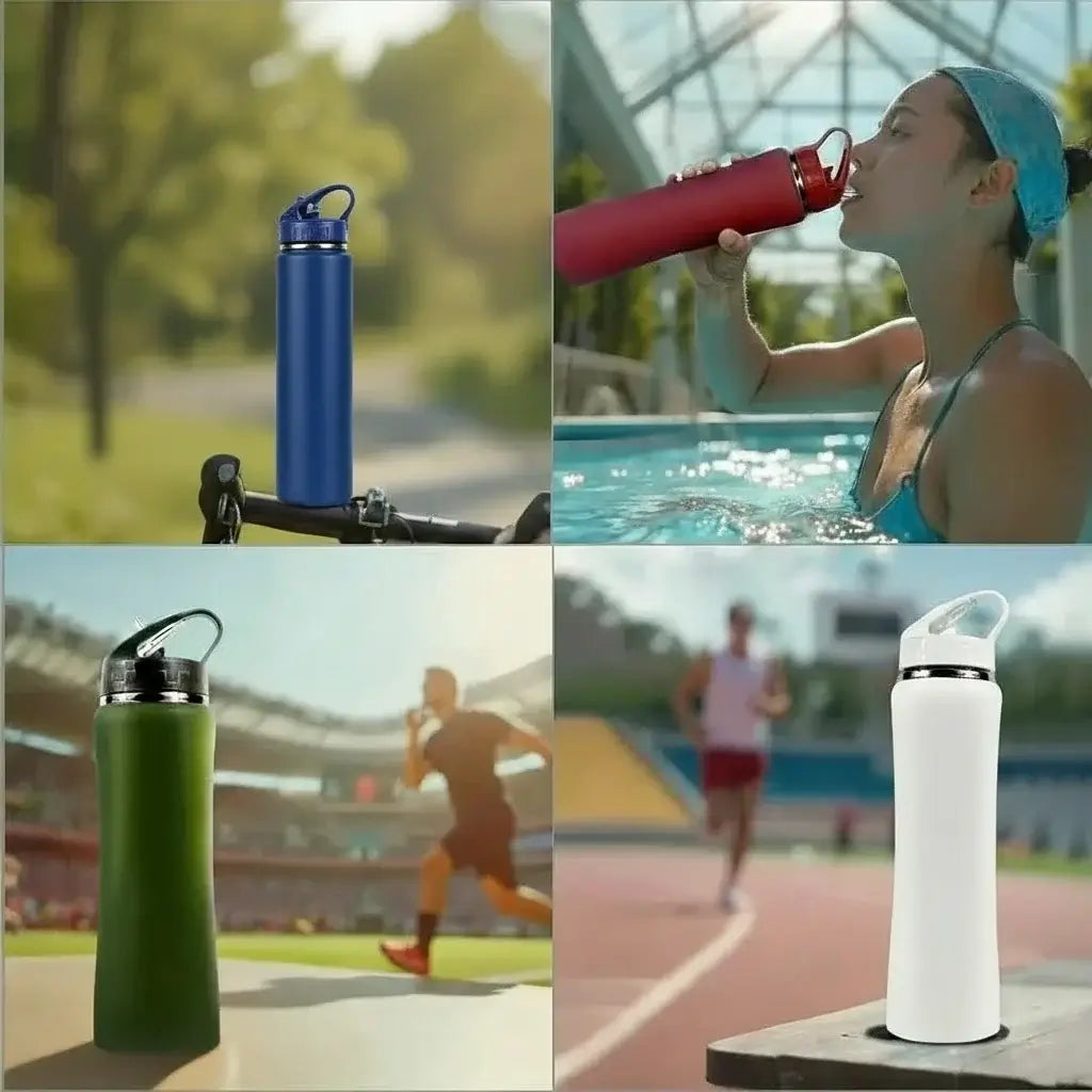 Stainless Steel Water Bottle with Straw