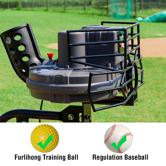 Baseball Pitching Machine Upgraded Version, 30 to 95 MPH with Regulation Baseballs