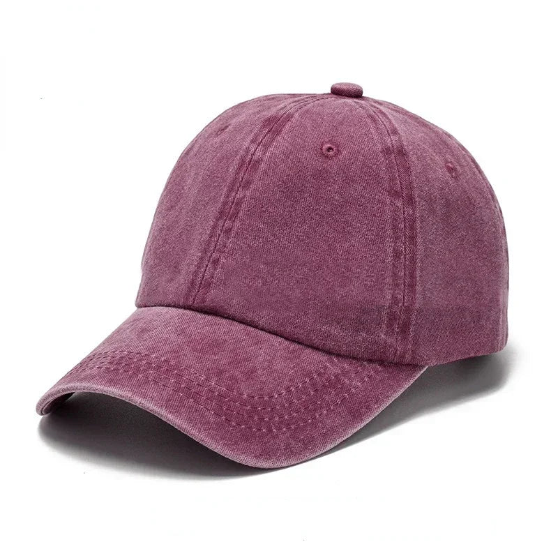 Solid Washed Denim Baseball Cap