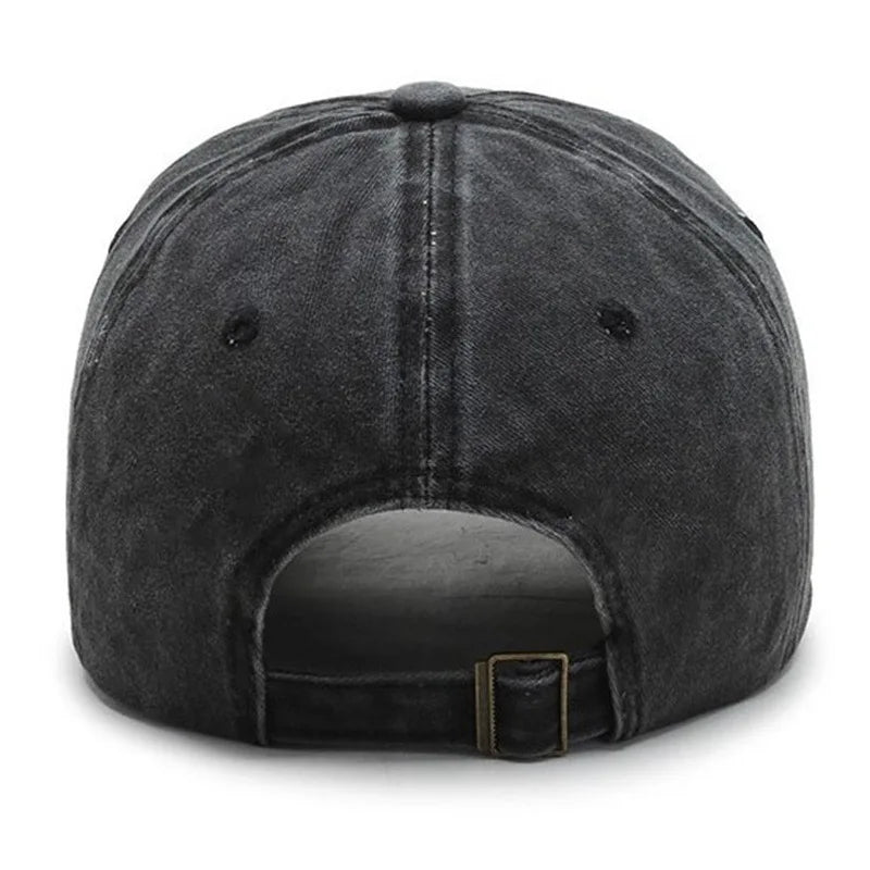 Solid Washed Denim Baseball Cap