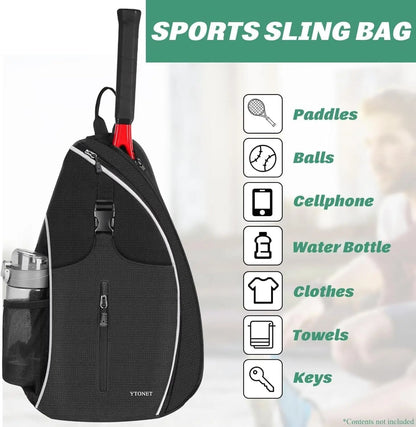 Water-Resistant Pickleball/Tennis Sling Backpack
