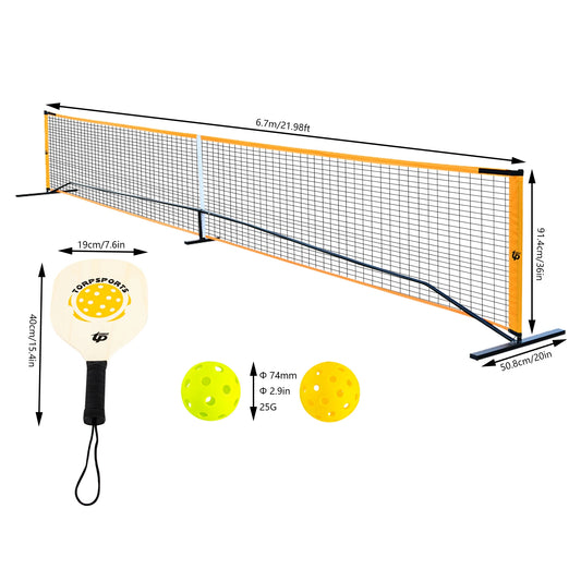 Portable Pickleball Net Set With 4 Paddles