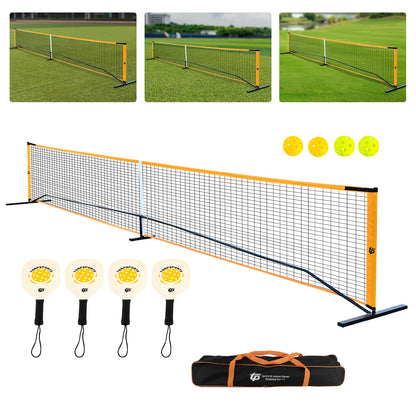 Portable Pickleball Net Set With 4 Paddles