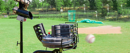Baseball Pitching Machine Upgraded Version, 30 to 95 MPH with Regulation Baseballs