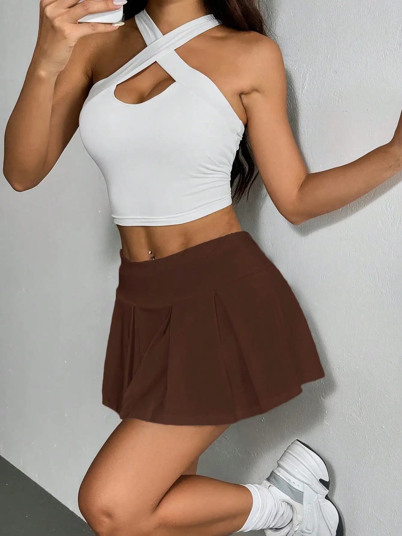 EZwear Summer Going Out Wide Waistband Waist Skorts