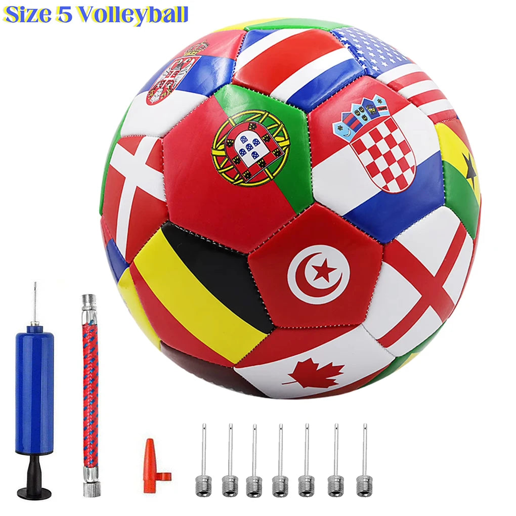 Flag Printed Soccer Ball Official Size 5